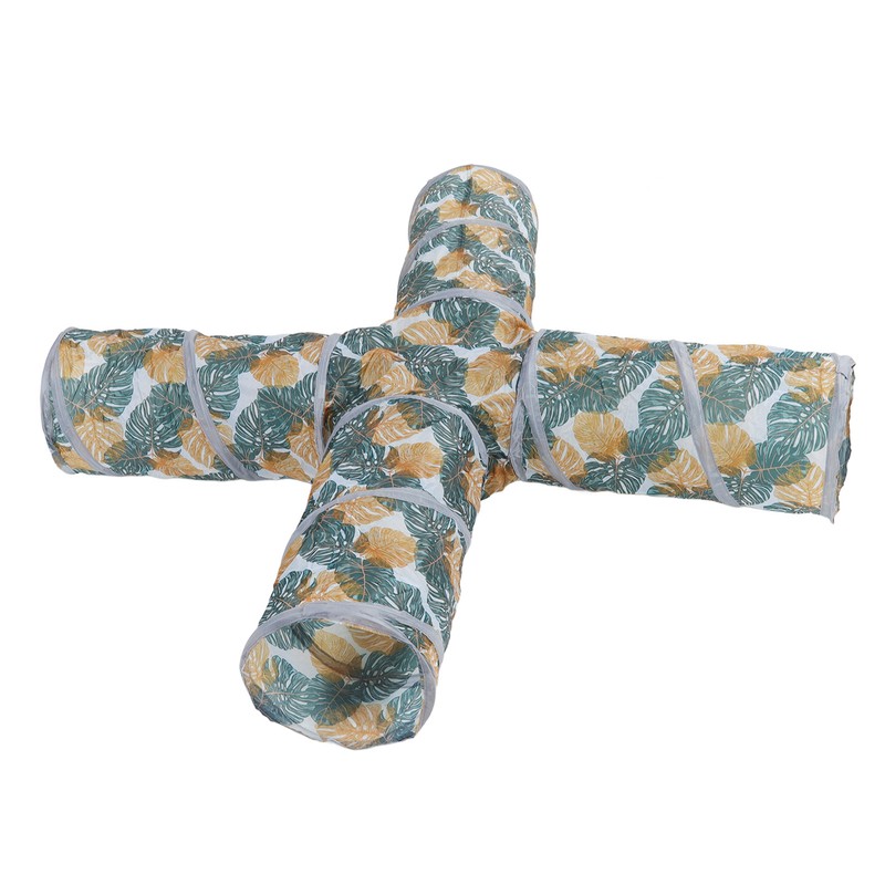 Cat Tunnels Collapsible Printed 4 Way Cat Tube with Storage