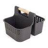 Copco Bath and Cleaning Caddy with Wood Handle, Gray