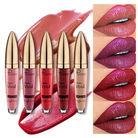 Pieukesy Classic Vivid Glitter Liquid Lipstick Set - 3PCS Diamond Shiny Waterproof Metallic Lip Gloss