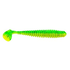 Berkley PowerBait Power Swimmer Ribbed Paddle Tail Soft Bait Fishing Lure for Jig Head, Perch, Trout, Zander, Pike