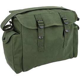 Zip Zap Zooom Highlander Mens Army Combat Military Haversack Shoulder Canvas Man Travel Bag Surplus New (Green)