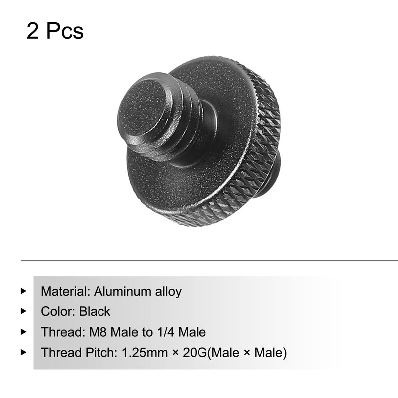 PATIKIL Microphone Stand Adapter, M8 Male to 1/4 Male Thread