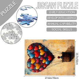 Tucocoo Graffiti Street Art Jigsaw Puzzles for Adults 1000 Pieces, Colorful Hearts Abstract Art Puzzles for Adults DIY Crafts Puzzles for Home Decoration Gifts, Family Puzzle Perfect for Game Nights