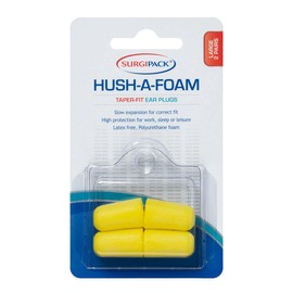 Surgipack Hush-A-Foam Taper-Fit Ear Plugs Large (2 Pairs)
