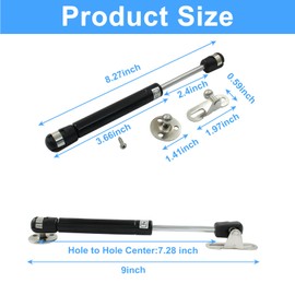 Augiimor 20N/4.4lbs Gas Strut Lift Support 8 Inch Hydraulic Gas Spring, Safety Lift Support, Cabinet Door Lift Pneumatic Support for Cabinet Toy Box, Pack of 2,Black