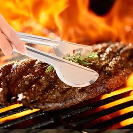 Keyoxy Stainless Steel Serving Utensil, 17 Pcs Catering Serving Utensils Set with Large Serving Spoon,Slotted Spoons,Forks,Soup Ladle,Serving Tongs,Pie Server,Butter Knife for Parties,Kitchen,Buffet