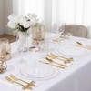 KIRE 210Pcs Clear and Gold Plastic Plates - Heavy Duty