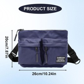 FuninCrea Casual Cross Body Bag Men Multi Pocket Sling Bag with Adjustable Shoulder Straps and D-ring, Men's Shoulder Bags Water Resistant Oxford Mens Crossbody Bag for Outdoor Sport (Black)