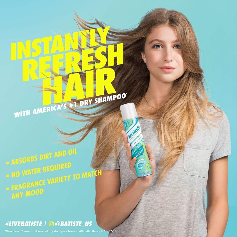 CHUW7 Batiste Dry Shampoo, Tropical Fragrance, 6.73 Fl. Oz. Pack