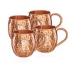 NKlaus 4 x Copper Cups Pure Copper 100% Ayuverda Oval
