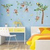 Runtoo Monkey and Tree Wall Decals Animals Jungle Wall Stickers