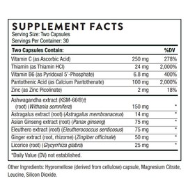 THORNE - Stress Balance (Formerly Phytisone) - Adrenal Support Supplement with Vitamin C & Ashwagandha - Dairy-Free Health Support* - 60 Capsules - 30 Servings
