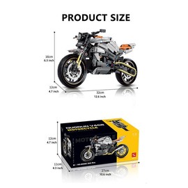 Advanced Building Set for Adults, 1 Box Iconic Motorcycle Model for Build and Display Makes A Great Gift for Fans Of Yamaha Vehicles Or Motorcycle Collectibles - Color: Dark Blue, Specification: 1 box