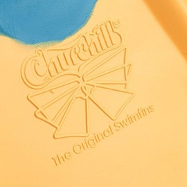 Churchill Makapuu Fins (Blue/Yellow) - Size: Medium/Large (M/L) - Perfect for catching waves, whether bodyboarding, swimming, travel fins, bodysurfing, casual swimmers or tight space snorkeling ect.
