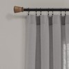 Lush Decor Linen Button Window Curtain Single Panel, 40"W x