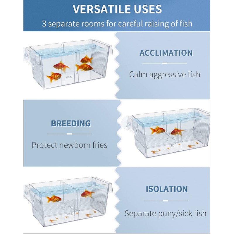 Pawfly Aquarium Fish Breeding Box Acrylic Hatchery Incubator Tank with