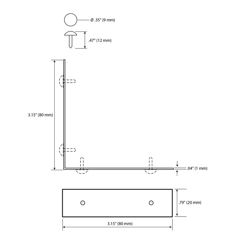 Dritz Home Campaign Smooth Right Angle, Large, 4 Sets, Antique