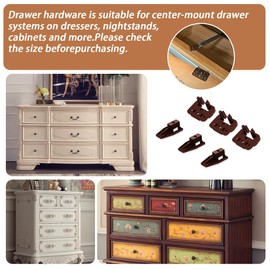 10PCS Drawer Slides Repair Kits Fit for Center Mount Drawer Slides,Plastic Drawer Guides for Rite-Trak I Drawer Guide Glide & Stop Commercial Style Rite Trak I (Dresser Drawer Slides Repair kit)(10)