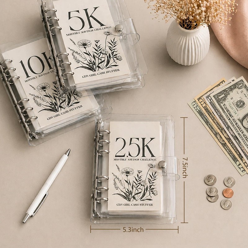 12-Month Money Saving Challenge Binder Set with Envelopes