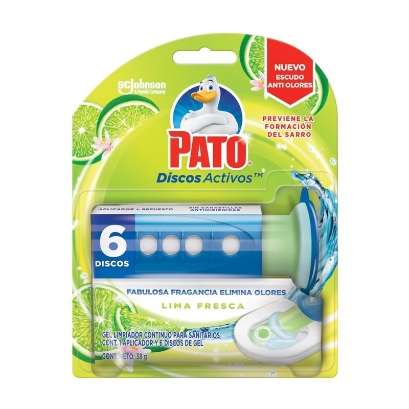 Mr Músculo Pato Discos Activos, Aroma Lima Fresca, 36 Ml