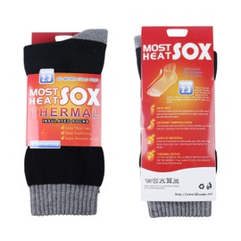 Thermal Socks for Men, Winter Warm Socks Mens for Cold Weather Extreme Temperatures,Dark Black (3 Pairs)