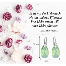 Hanging Silver Earrings 925 Silver with Zirconia - Jewellery for Women and Girls - Drop Earrings Ideal for Gifts for Women Hanging Women's Earrings, Silver, Crystal