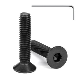 Tunejoy Countersunk Screws M6 x 30 mm Black Stainless Steel A2 V2A Countersunk Head Hexagon Socket DIN 7991 Full Thread with Allen Key Pack of 20