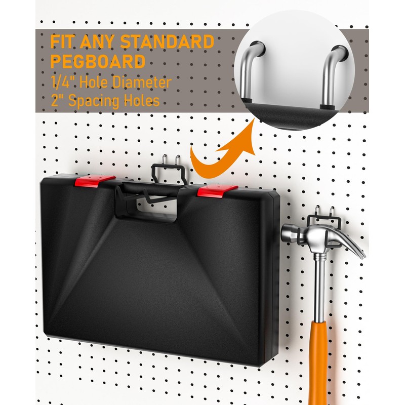 INCLY 24 Pack Heavy Duty Pegboard Hooks, 1/4" Pegboard Drill