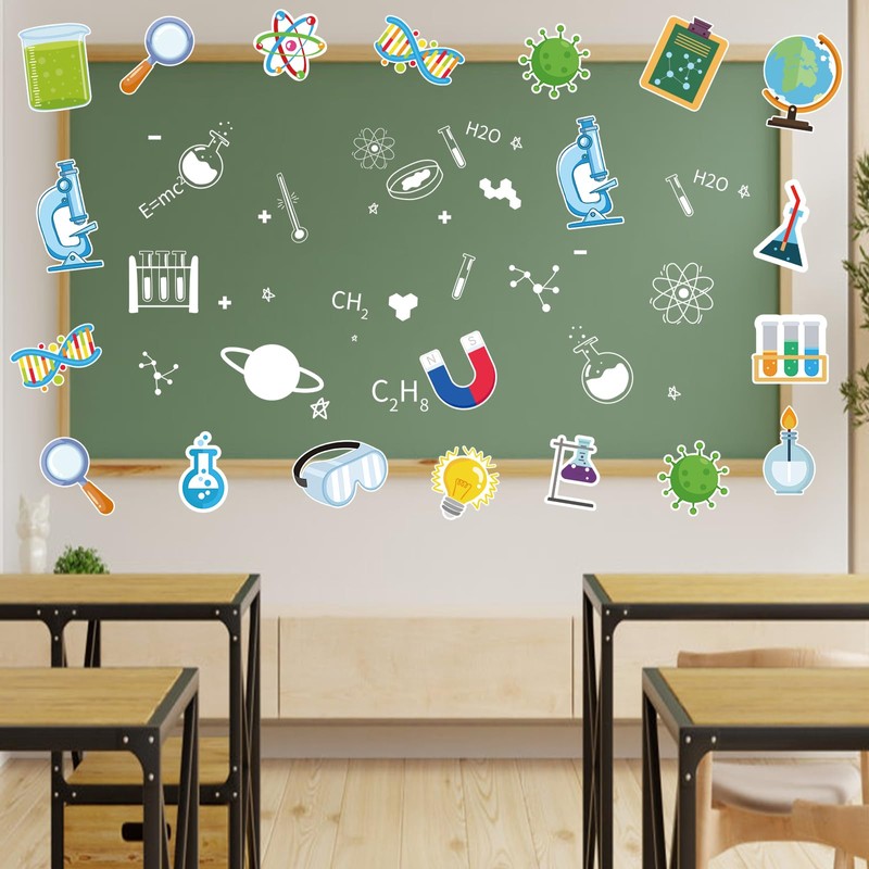 48Pcs Science Cutouts Science Bulletin Board Decorations, Science Lab Accents