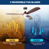 60 Inch Ceiling Fan with Lights, Solid Wood Blades Smart