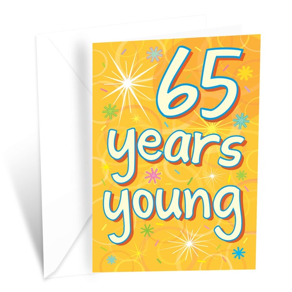 Happy 65th Birthday Card | Made in America | Eco-Friendly | Thick Card Stock with Premium Envelope 5in x 7.75in | Packaged in Protective Mailer | Prime Greetings