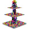 Tiamon 70's Disco Party Decorations Retro Disco Cupcake Stand, 11.8