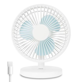 ADE Sehr leiser Tischventilator | USB Ventilator mit 3 Geschwindigkeitsstufen | 2.000 mAh Akku für bis zu 7,5 Stunden Laufzeit | 180° Neigungswinkel | leicht und flexibel | weiß