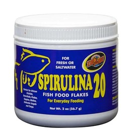 Zoo Med Spirulina 20 Flake Fish Food, 2-Ounce