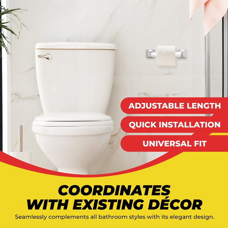Qualihome White Universal Plastic Spring Loaded Toilet Paper Roll Holder