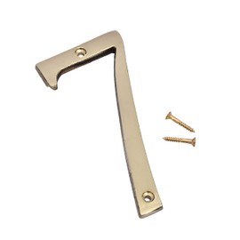 AargKraft 4" Brass House Hotel Door Number Plaque Sticky Numeric Numerical Digit 0-9 [7 (Seven)]