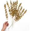 CATTREE Artificial Gold Eucalyptus, Faux Plastic Golden Plants 19" Tall