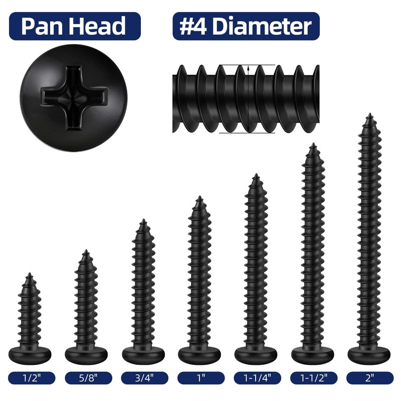 MewuDecor #4 x 3/4" Pan Head Self Tapping Screws Sheet