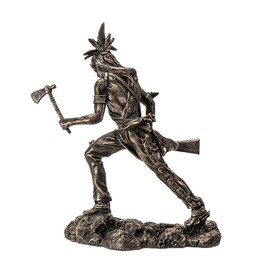 Pacific Giftware Native American Hunter Warrior Resin Figurine Bronze Accent Indian Fighter Statue Detailed Decor Piece Symbolizing Heritage and Strength for Home or Office Display 12 Inches
