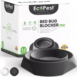 White 12-Pack Bed Bug Interceptors Insect Trap, Monitor and Detector for Bed Leg