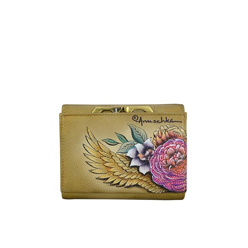 Anuschka Hand-Painted Genuine Leather Women's RFID Blocking Small Flap French
