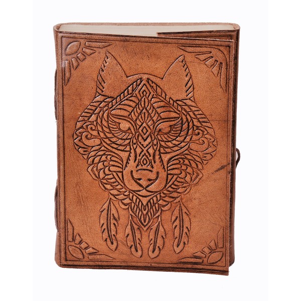 Purpledip Leather Journal (Diary Notebook) 'The Beast': Handmade Paper in
