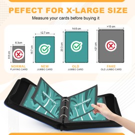 TCGUARD Scrapbook Large for Jumbo Card, PU Material with Zip Jumbo Card Binder for up to 100 XXL Cards, 15.5 x 21 cm for Oversized Cards e.g. VMAX, V or EX, Promo Cards GX Vere etc. Blue