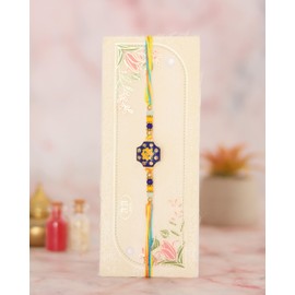 CHERKRAFT Rakhi for Brother Bro Bhai Rakhi Thread with Pearls for Men/Boy Raksha Bandhan with Premium Packaging (Design 6, Large)