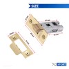XFORT Tubular Latch, Polished Brass, Tubular Door Latch for Internal