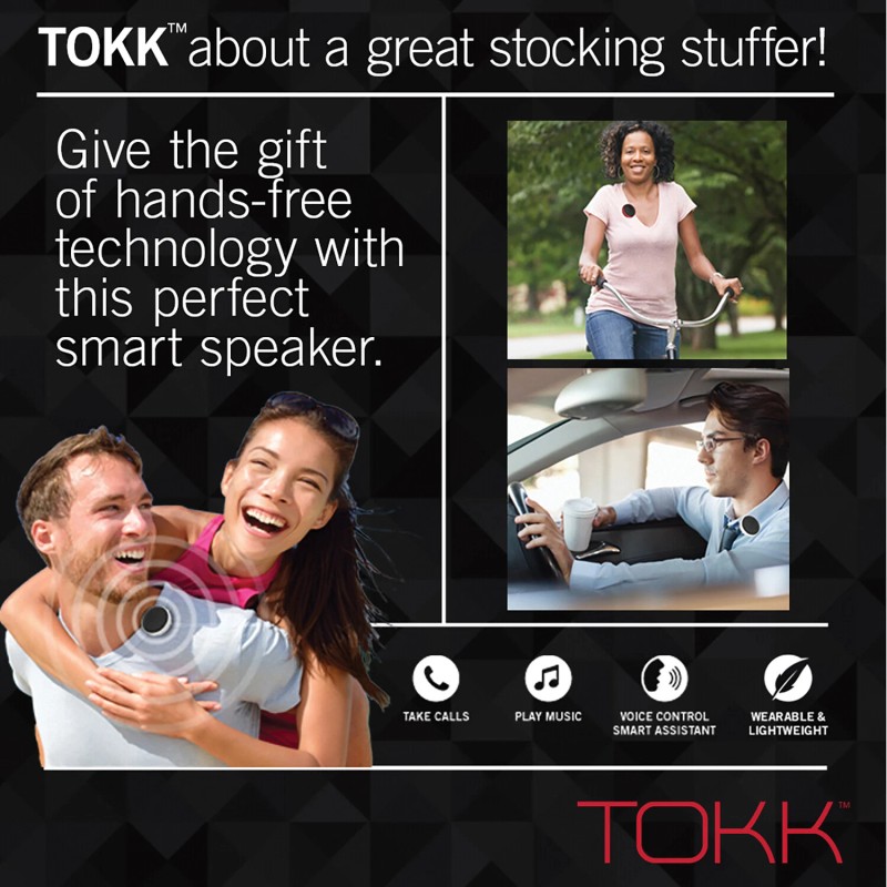 Tokk™ Tokk Bluetooth® Wearable Hands-Free Smart Assistant 3.0 Speaker (Black)