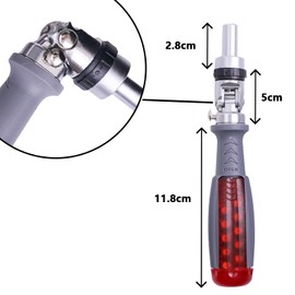 ANBOO Ratchet Screwdriver 10-in-1 Multibit Screwdriver Multitool Angle Adjustable Screwdriver Screwdriver with Bits in Handle Slotted / Phillips / Torx Household Repair Tool