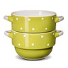 ECODECO Soup Bowls with Handles - Ceramic - Polka Dot