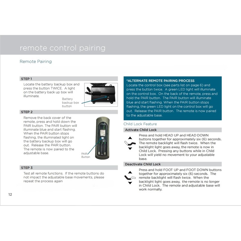 RF258C 77391 Replacement Remote Control Compatible with Serta Motion Perfect