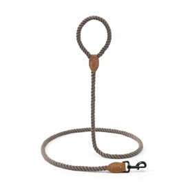 Mile High Life Dog Leash | Braided Cotton Rope Dog Leashes with Leather Tailor Tip | 5 Feet Dog Leash w Heavy Duty Metal Clasp | Wedding Dog Leash (Camel, 60 Inches)